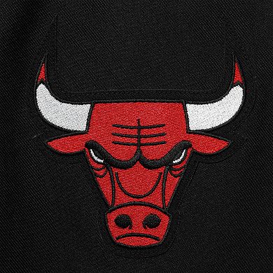 Women's JH Design Black Chicago Bulls Plus Size Poly Twill Full-Snap Jacket