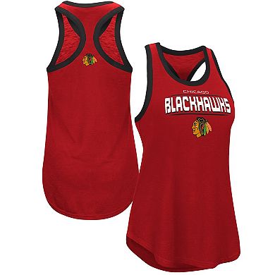 Women's G-III Sports by Carl Banks Red Chicago Blackhawks Showdown Slub Racerback Tank Top