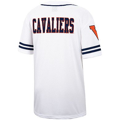 Men's Colosseum White Virginia Cavaliers Free Spirited Mesh Button-Up Baseball Jersey