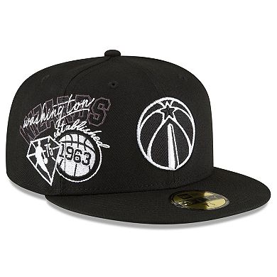 Men's New Era Black Washington Wizards Back Half 59FIFTY Fitted Hat