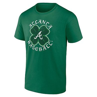Men's Fanatics Branded Kelly Green Atlanta Braves Celtic Clover T-Shirt