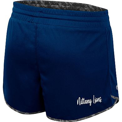 Women's Colosseum Navy/Charcoal Penn State Nittany Lions Fun Stuff Reversible Shorts