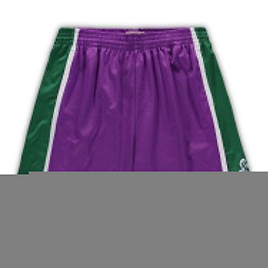 Men's Mitchell & Ness Purple Milwaukee Bucks Big & Tall Hardwood Classics Team Swingman Shorts