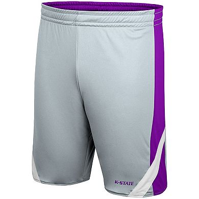 Men's Colosseum Purple/Gray Kansas State Wildcats Am I Wrong Reversible Shorts
