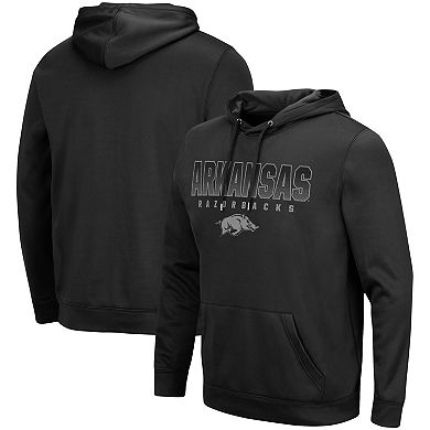 Men's Colosseum Black Arkansas Razorbacks Blackout 3.0 Pullover Hoodie