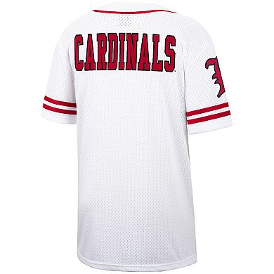 Men's Colosseum White Louisville Cardinals Free Spirited Mesh Button-Up Baseball Jersey