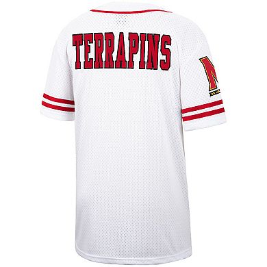 Men's Colosseum White Maryland Terrapins Free Spirited Mesh Button-Up Baseball Jersey