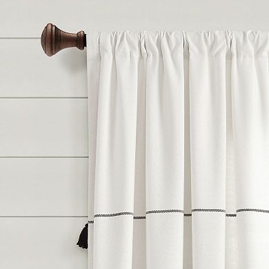 Lush Decor Farmhouse Boho Stripe Woven Yarn Dyed Pair of 2 Window Curtain Panels