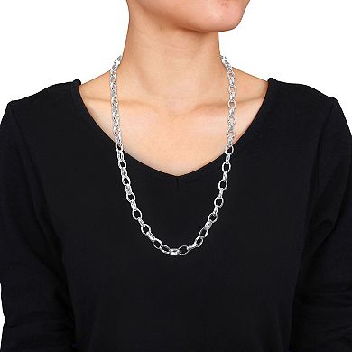 Stella Grace Sterling Silver 8 mm Rolo Chain Necklace