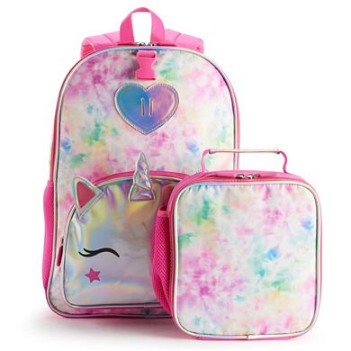 Love @ First Sight Fashion Tie-Dye Unicorn Backpack & Lunch Bag Set