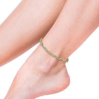 Stella Grace 18k Gold Over Silver 6 mm Figaro Chain Anklet