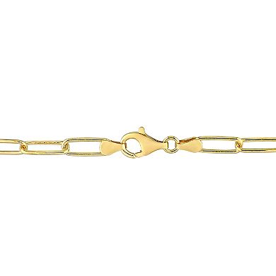 Stella Grace 18k Gold Over Silver 5 mm Paper Clip Link Chain Anklet