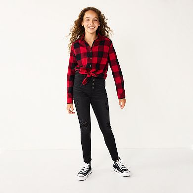 Girls 6-20 SO® Must-Have Flannel Boyfriend Shirt in Regular & Plus Size