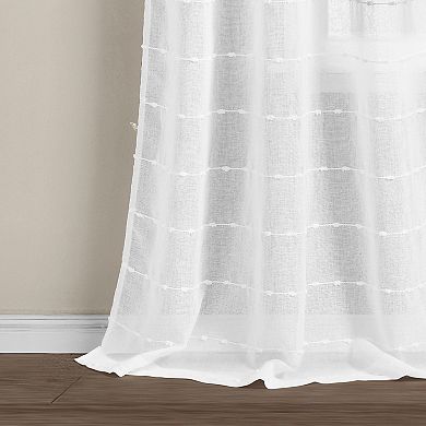 Lush Decor Farmhouse Textured Sheer Indoor/Outdoor Window Curtain Panel