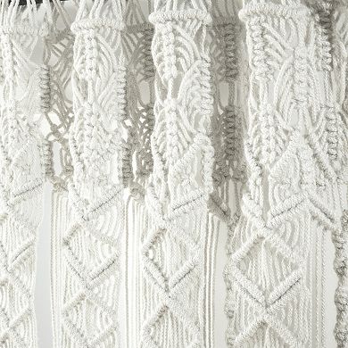 Lush Decor Boho Macrame Textured Indoor/Outdoor Window Curtain Panel