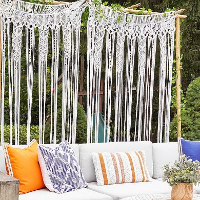 Lush Decor Boho Macrame Textured Indoor/Outdoor Window Curtain Panel