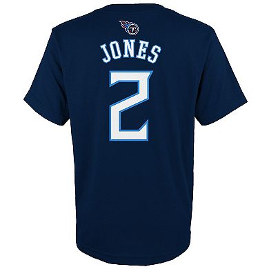 Youth Julio Jones Navy Tennessee Titans Mainliner Player Name & Number T-Shirt
