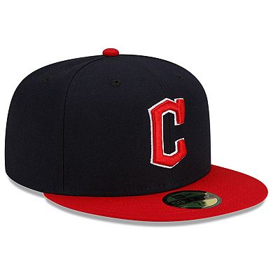 Men's New Era Navy/Red Cleveland Guardians Authentic Collection On-Field 59FIFTY Fitted Hat