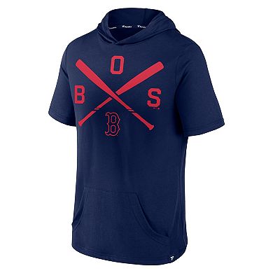 Men's Fanatics Branded Navy Boston Red Sox Iconic Rebel Short Sleeve Pullover Hoodie