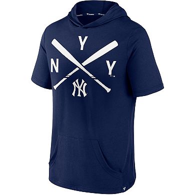 Men's Fanatics Branded Navy New York Yankees Iconic Rebel Short Sleeve Pullover Hoodie