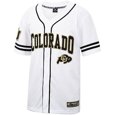 Men's Colosseum White/Black Colorado Buffaloes Free Spirited Baseball Jersey