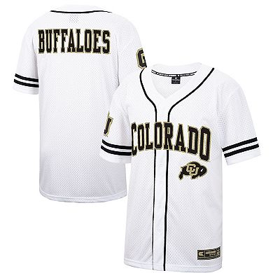 Men's Colosseum White/Black Colorado Buffaloes Free Spirited Baseball Jersey