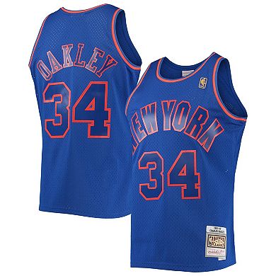 Men's Mitchell & Ness Charles Oakley Blue New York Knicks 1996-97 Hardwood Classics Swingman Jersey