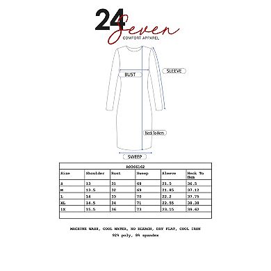 Women's 24seven Comfort Apparel V-Neck Long Sleeve Skater Dress
