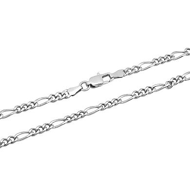Steel Nation Men's Stainless Steel Figaro Link Chain Necklace