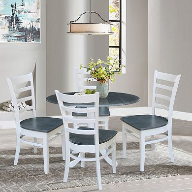 International Concepts Dual Drop Leaf Dining Table & Ladderback Chair 5-piece Set