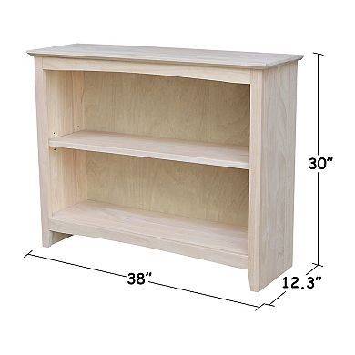 International Concepts Shaker Unfinished 2-Shelf Bookcase