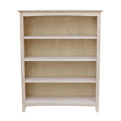 International Concepts Shaker Unfinished 4-Shelf Bookcase