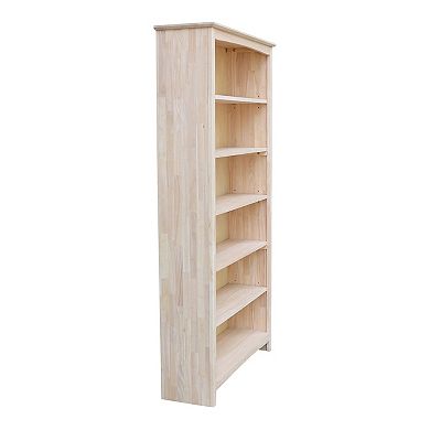 International Concepts Shaker Unfinished 6-Shelf Bookcase