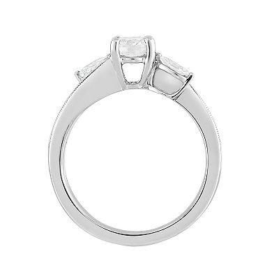 14k White Gold 1 Carat T.W. Diamond Bypass Engagement Ring