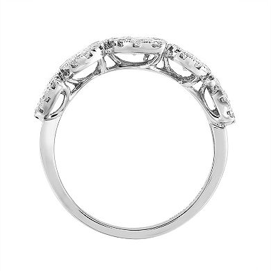 14k White Gold 1 Carat T.W. Diamond Pear Composite Fashion Ring