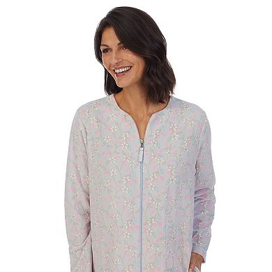 Women's Stan Herman Printed Vintage Terry Zip-Front Robe