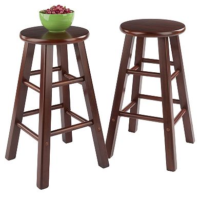 Winsome Element Walnut Finish Counter Stool 2-piece Set