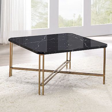 Steve Silver Co. Daxton Faux-Marble Square Cocktail Table