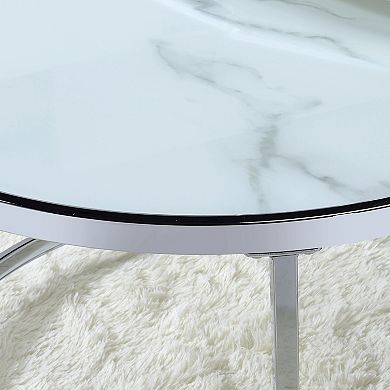 Steve Silver Co. Rayne Faux-Marble Top Round End Table