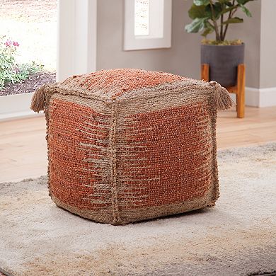 Steve Silver Co. Jafar Square Handwoven Jute Pouf