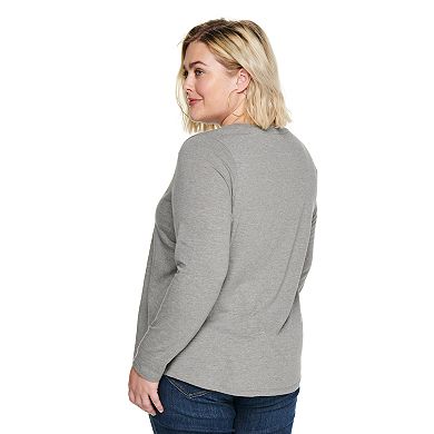 Plus Size Sonoma Goods For Life® Long Sleeve Holiday Graphic Tee
