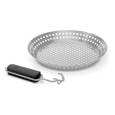 Outset 12-in. Stainless Steel Grill Skillet with Removable Soft-Grip Handle