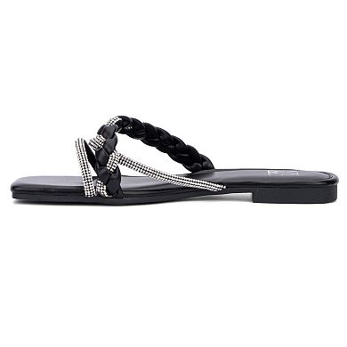 New York & Company Alessia Women's Rope Sparkle Slide Sandals