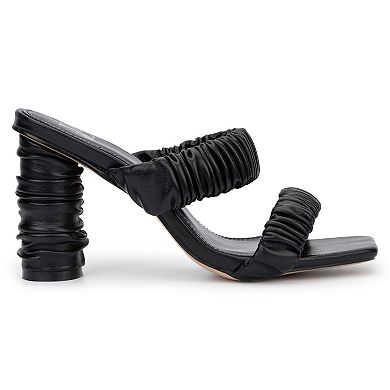 New York & Company Faina Women's Ruched Heel Dress Sandals