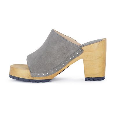 Rag & Co Jarrah Women's Suede Heeled Clogs