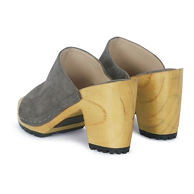 Rag & Co Jarrah Women's Suede Heeled Clogs