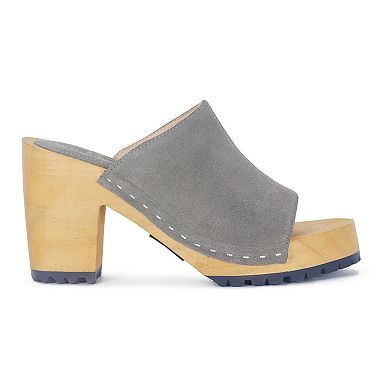 Rag & Co Jarrah Women's Suede Heeled Clogs