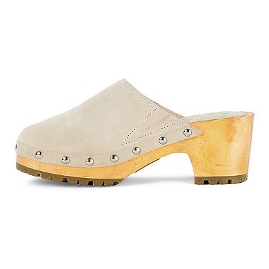 Rag & Co Cedrus Women's Suede Heeled Clogs