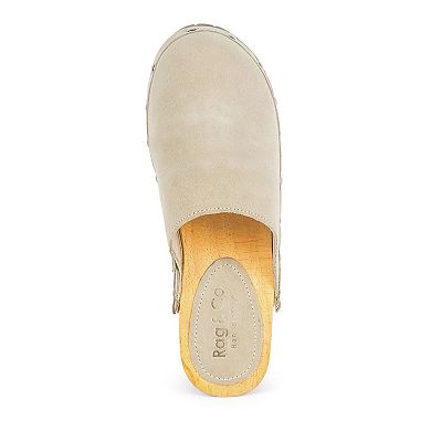 Rag & Co Cedrus Women's Suede Heeled Clogs