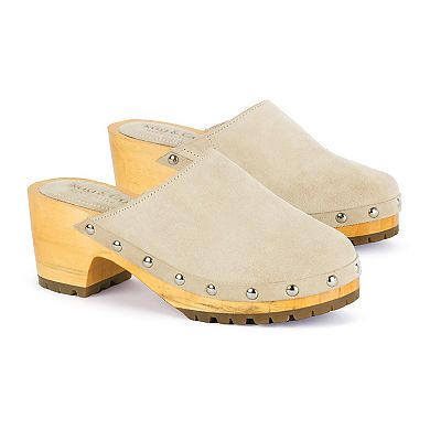 Rag & Co Cedrus Women's Suede Heeled Clogs